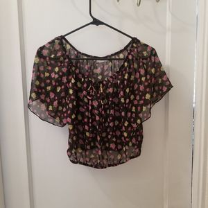 Black See Through Blouse